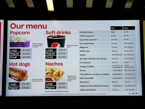 Cineworld Concessions Menu And Prices