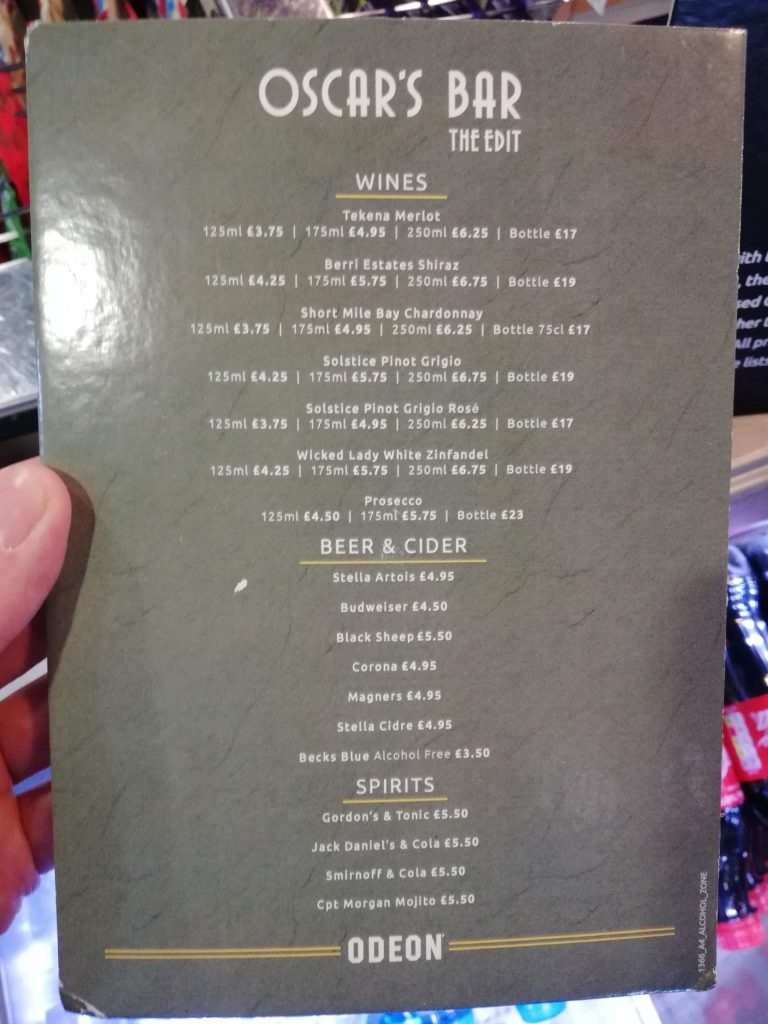 Odeon Food Popcorn Prices In 22 Movie Food Prices