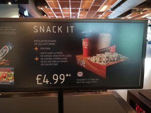 Snacks And Popcorn At Vue Cinemas
